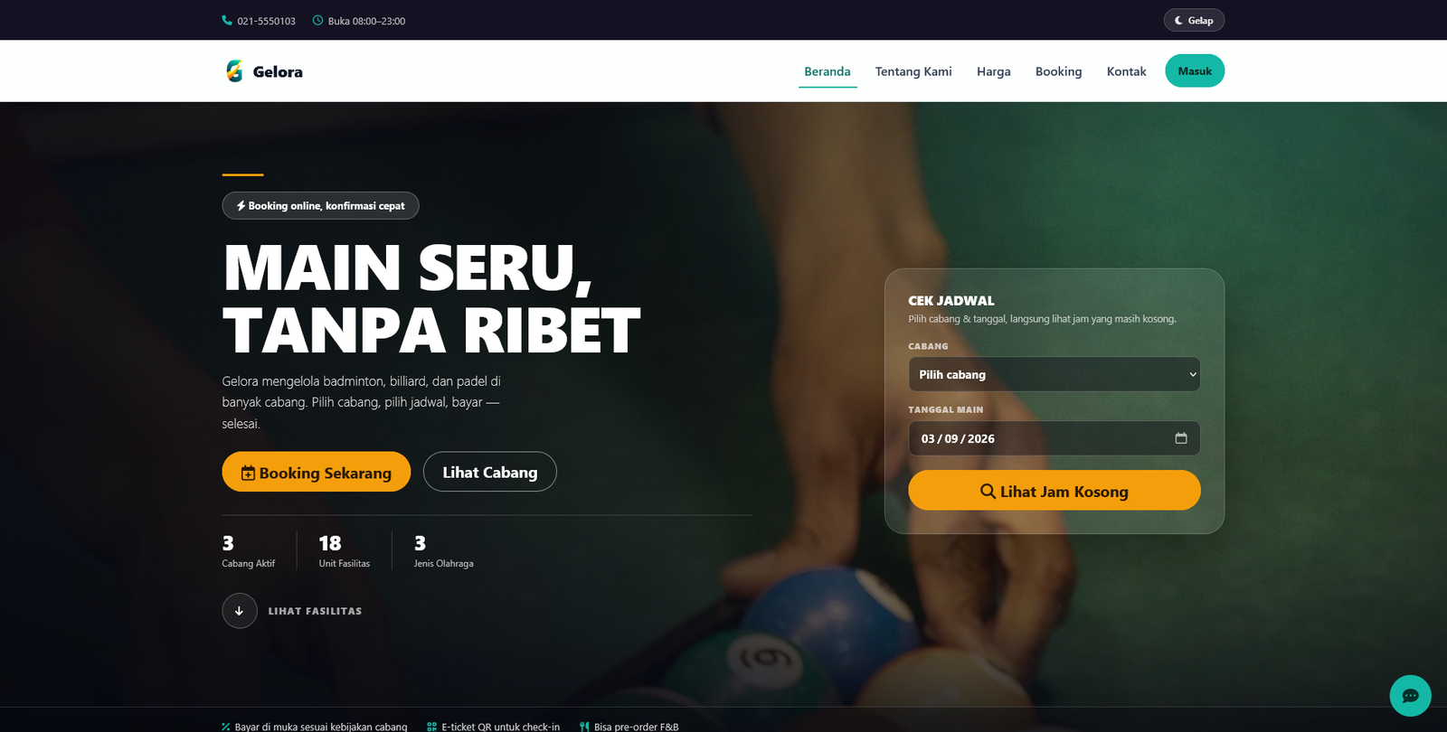 Gelora — Sistem Operasional Venue Olahraga Terintegrasi